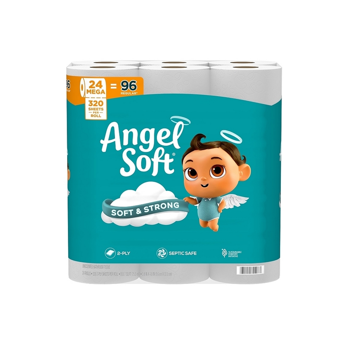 ANGEL SOFT 24/96 ROLLS 320 2-PLY SHEETS