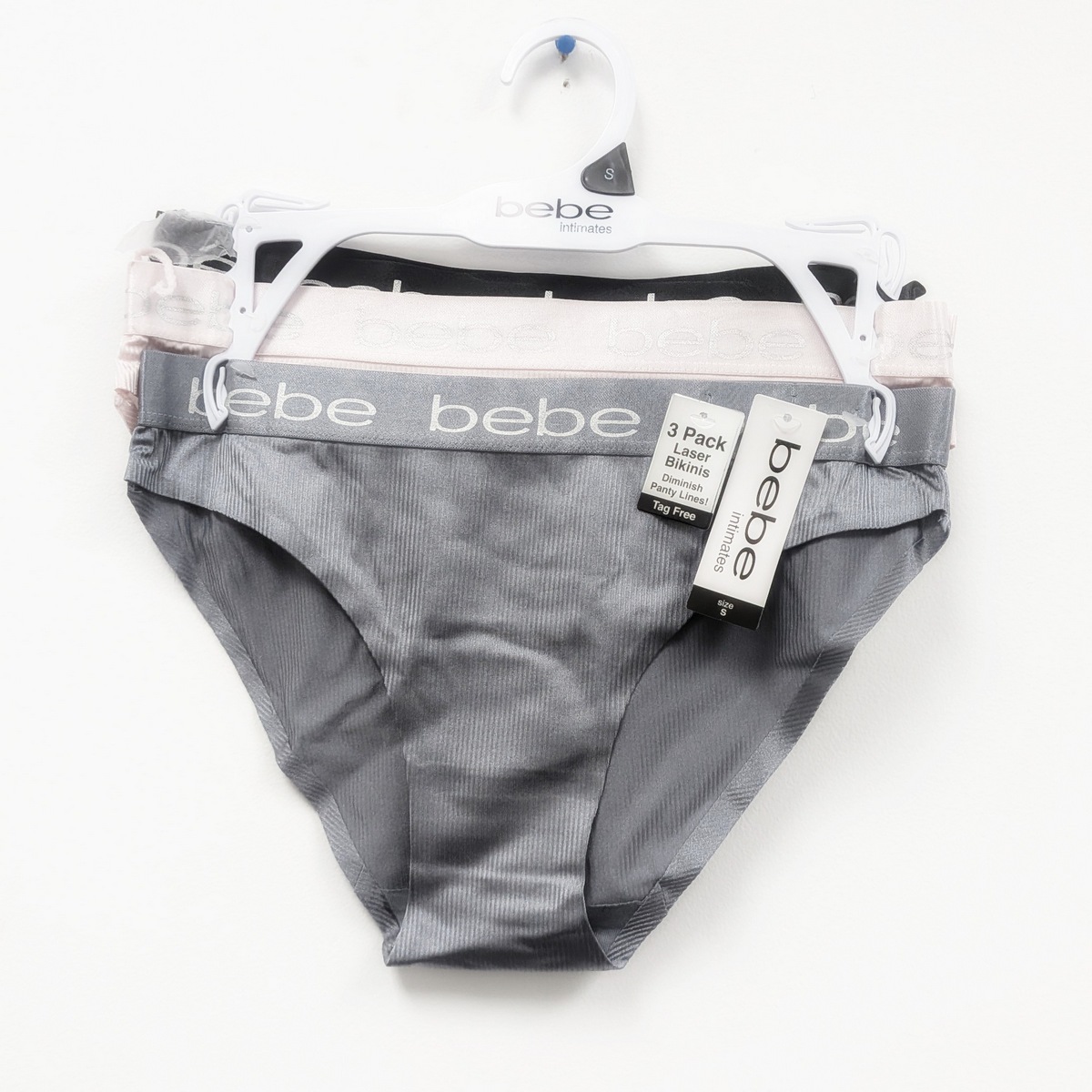 3PK BEBE LADIES LASER LINED BIKINIS - cookbrothers.com