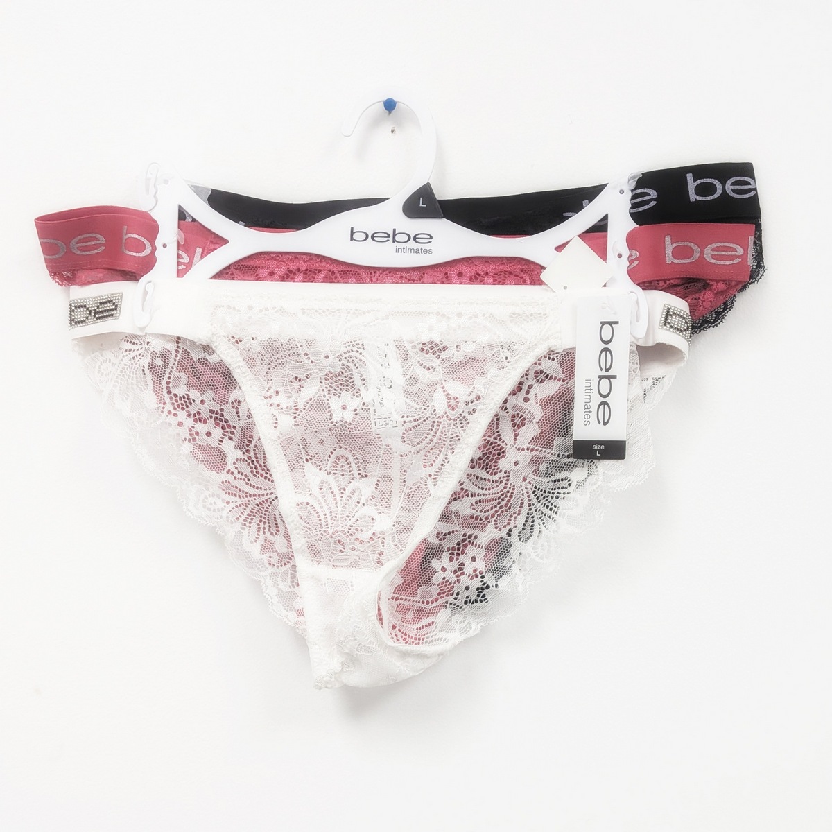 3PK BEBE LADIES LACE BIKINIS - cookbrothers.com